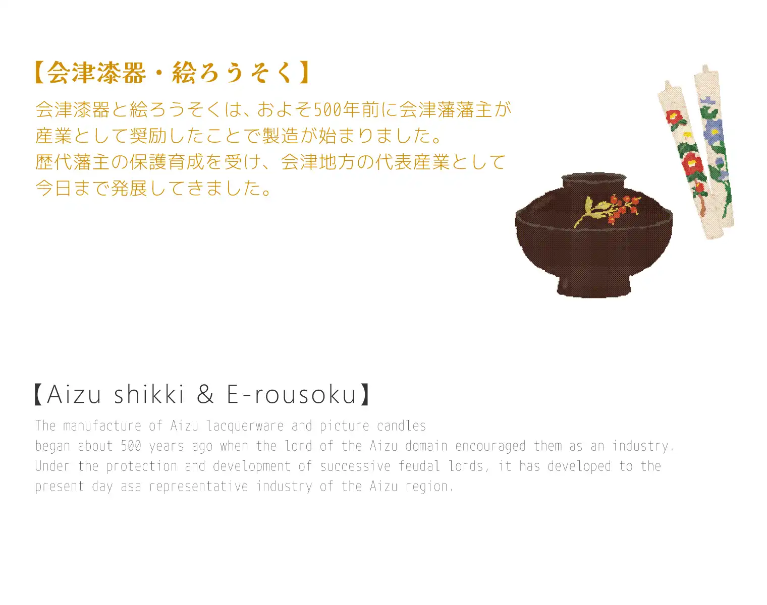 絵ろうそくと会津漆器